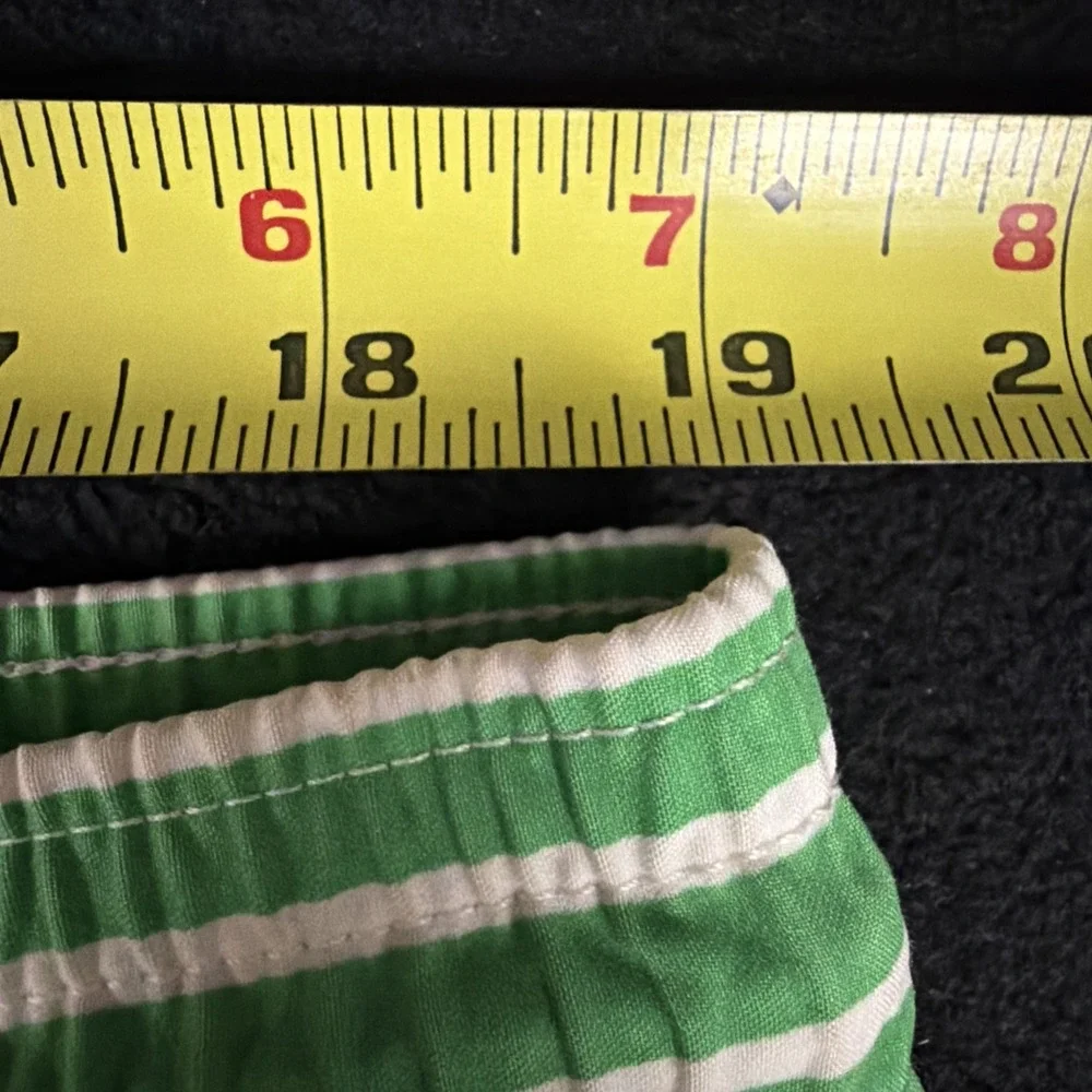 Polo Ralph Lauren Green White Striped Swim Trunks Shorts Men's Size L Swimwear